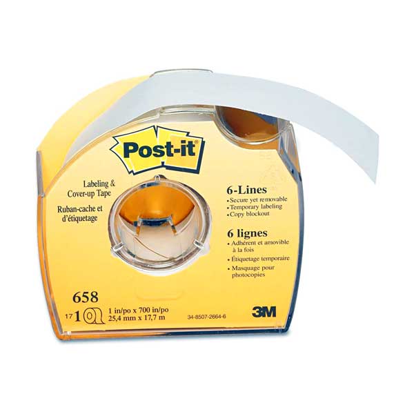 3M Post-it® Labeling and Cover-up Tape | 1 in x 700 in | 658 - Image 2