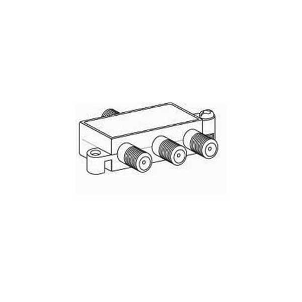 3-Way Signal Splitter w/ Built-In Grounding Block - Gold