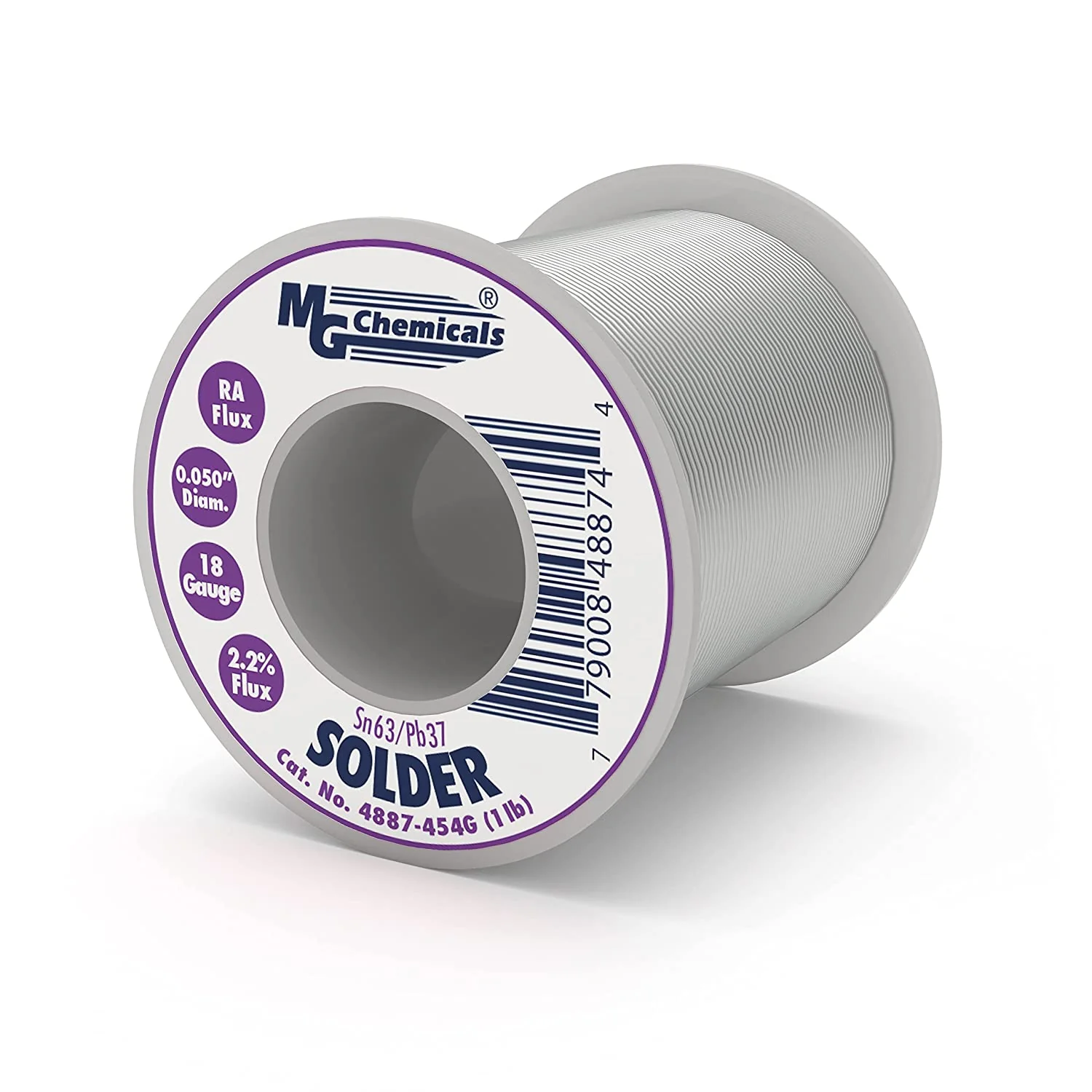 MG Chemicals 4887-454G Sn63/Pb37 18 Gauge Rosen Core Solder, 1lb