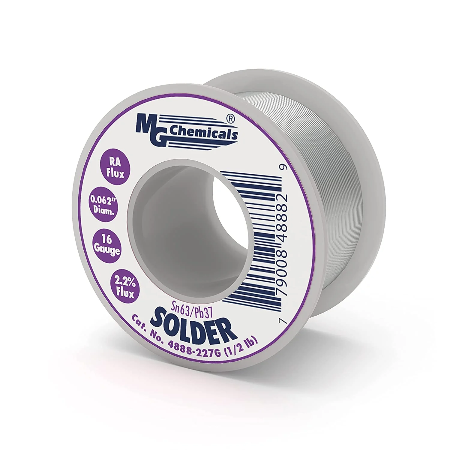 MG Chemicals 4888-227G Sn63/Pb37 16 Gauge Rosen Core Solder, 1/2lb