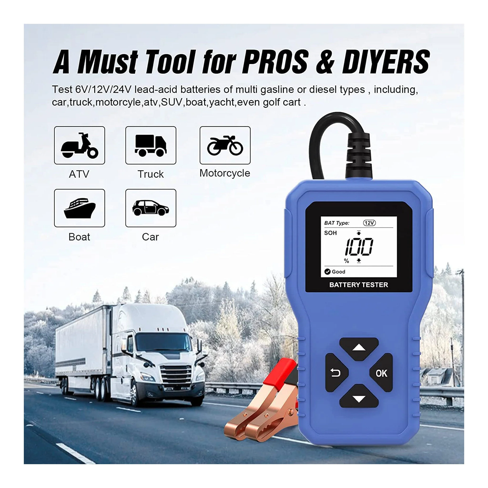 Altex Preferred MFG 3-in-1 6V/12V/24V Digital Battery Tester Analyzer - Image 8