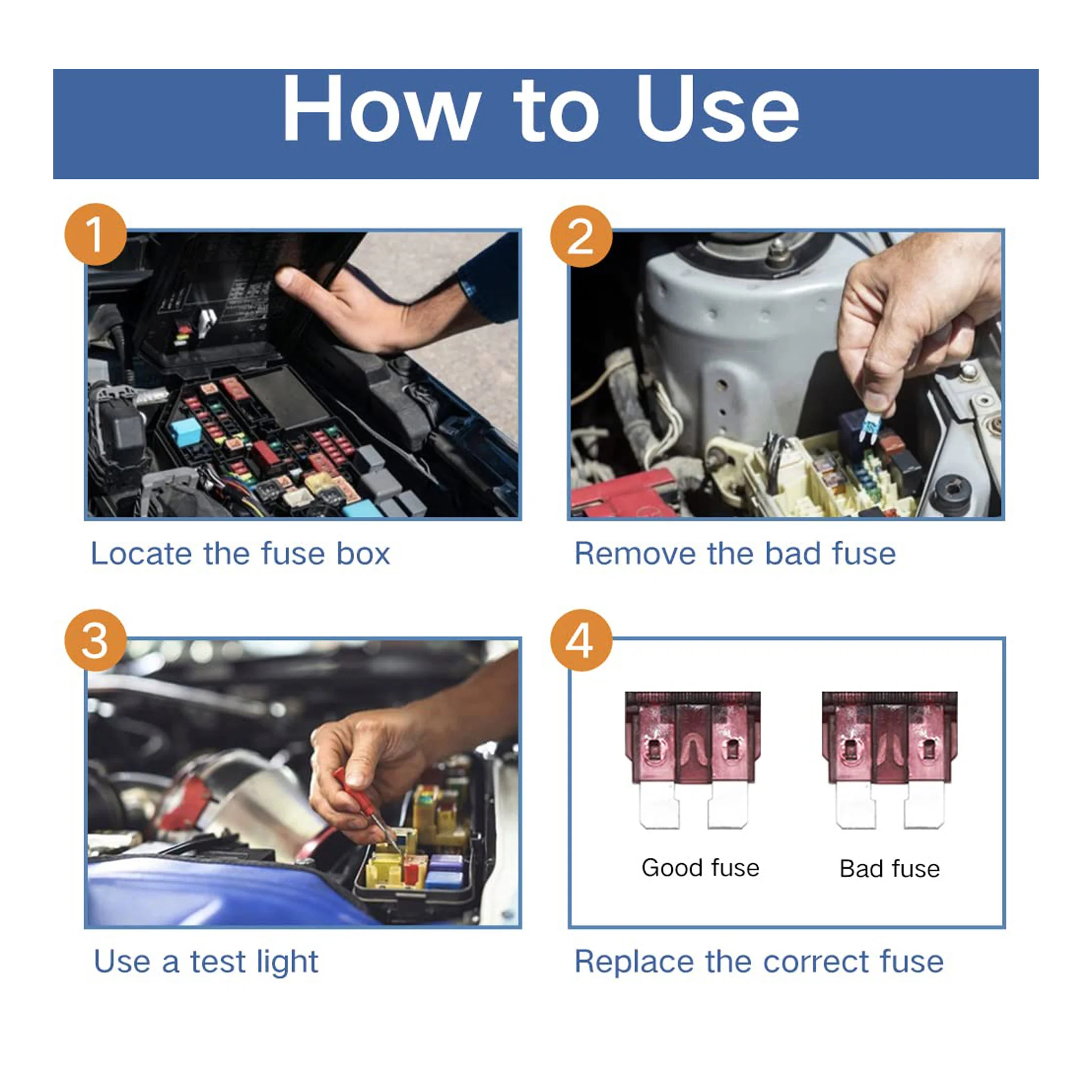 Altex Preferred MFG 80-Piece Automotive Blade Fuse Assortment Kit - 1A/3A/5A/10A/15A/20A/30A/40A - Image 5