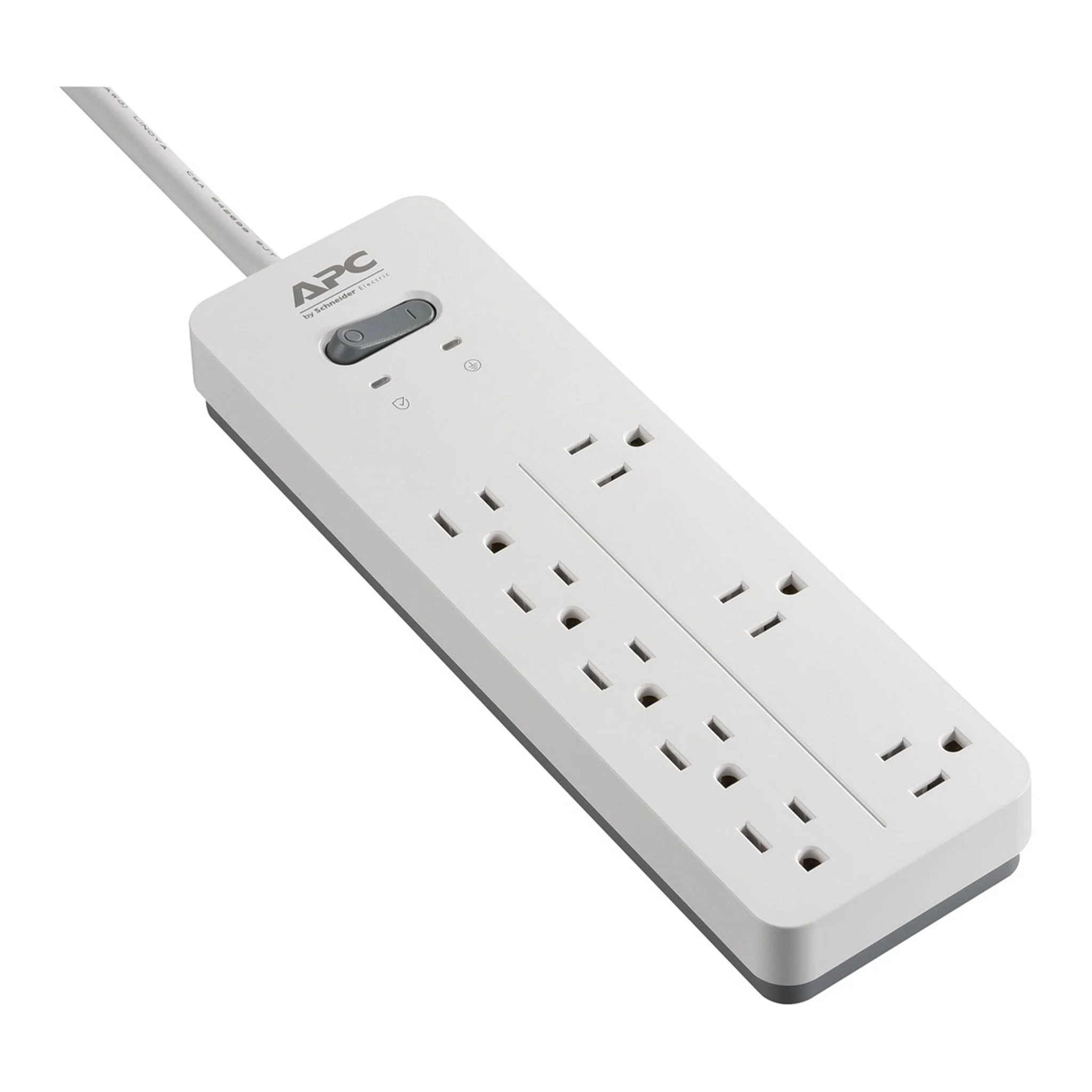 APC PH8W 8-Outlet 120V 15A Home Office SurgeArrest Surge Protector - White - Image 2