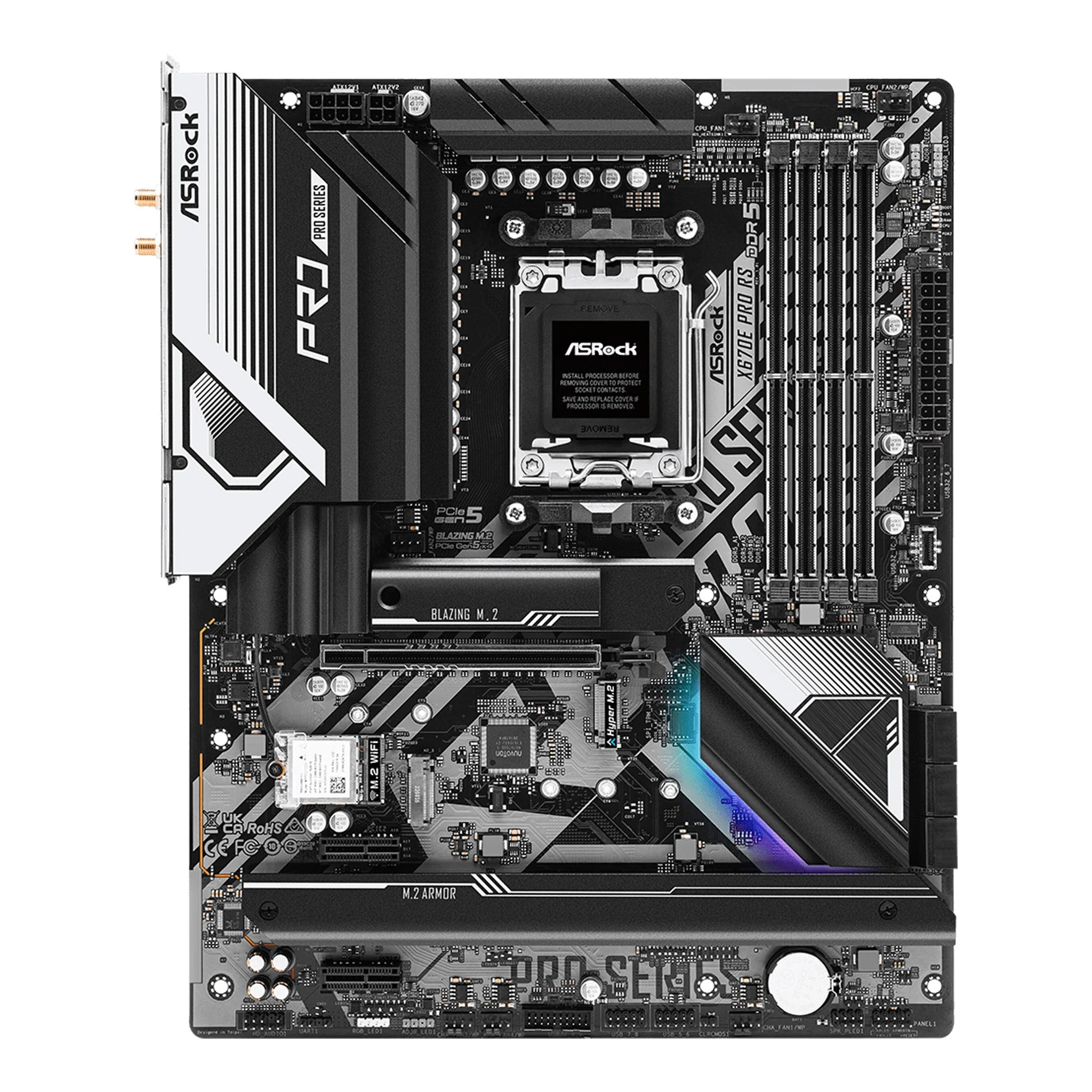 ASRock X670E PRO RS AMD Ryzen 7000 Series AM5 ATX Pro RS Gaming Motherboard - Image 3