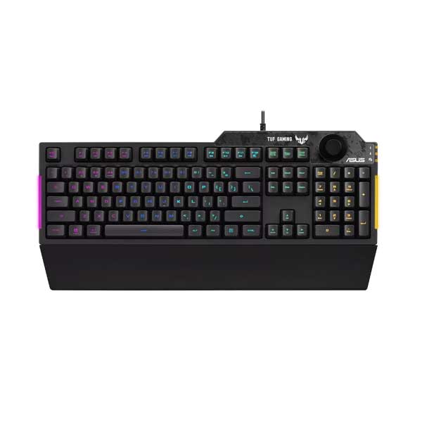 ASUS TUF Gaming K1 Spill-Resistant RGB Keyboard with Volume Knob and Side Light Bar - Image 3