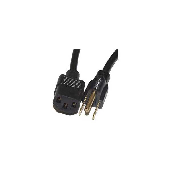 Black 18AWG 3 SVT Shielded Power Cord - 6' 7"