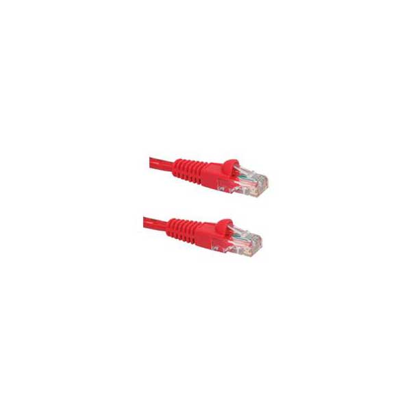 Cat5e Network Patch Cable with Boots, Red, 7FT