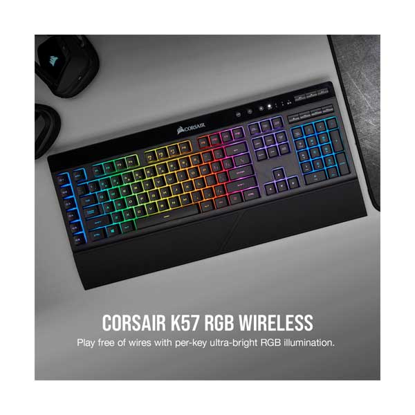 CORSAIR CH-925C015-NA K57 RGB Wireless Gaming Keyboard - Image 2