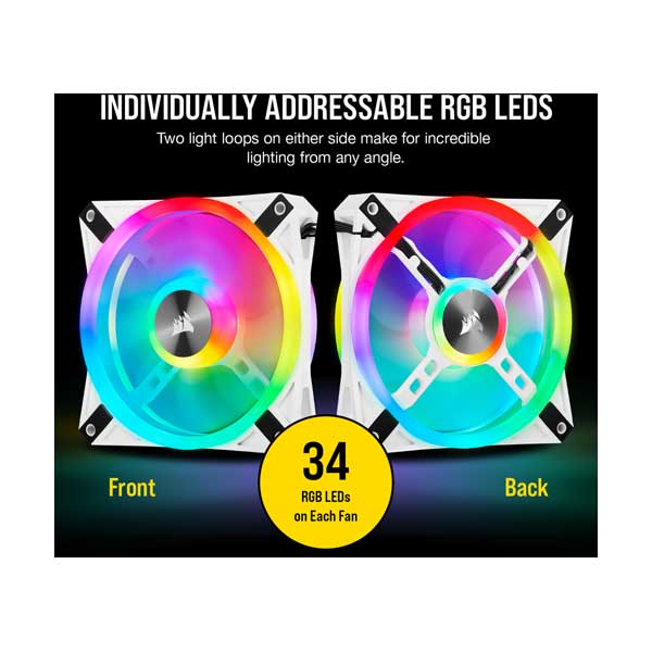 CORSAIR CO-9050103-WW White 120mm iCUE QL120 RGB PWM Fan - Image 3
