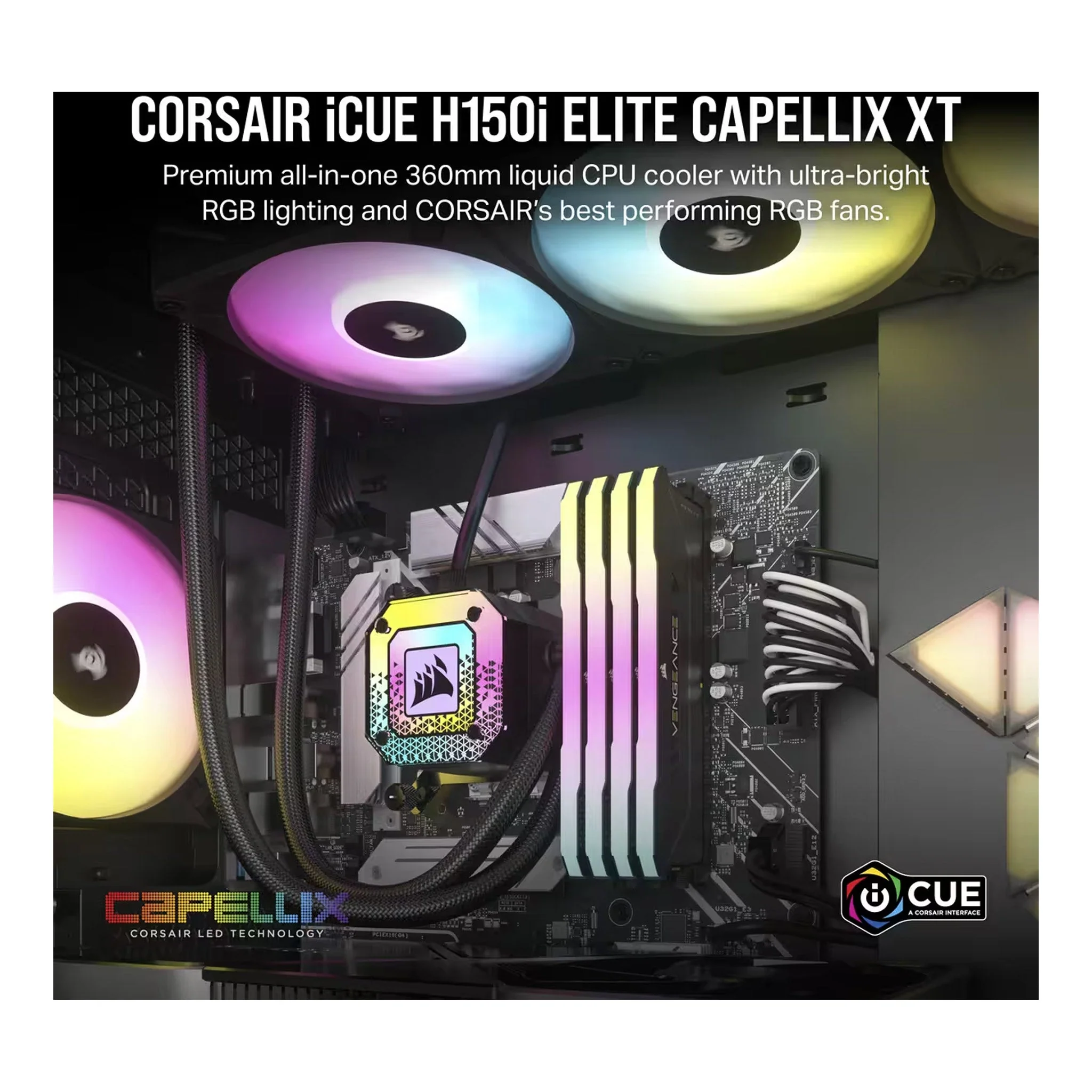 Corsair CW-9060070-WW iCUE H150i ELITE CAPELLIX XT Liquid CPU Cooler - Image 5