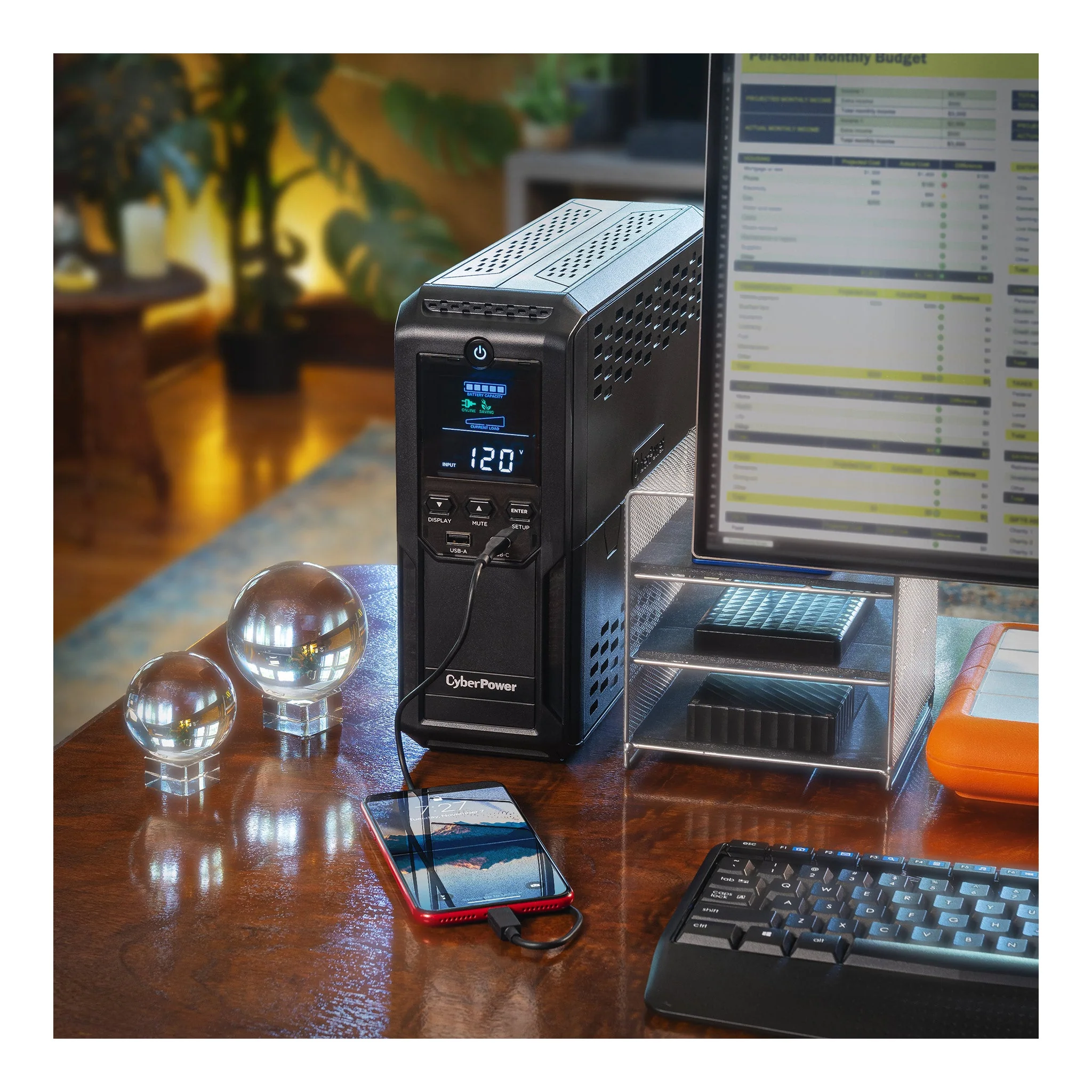 CyberPower CP1500AVRLCD3 12-Outlet 900W Line Interactive Intelligent LCD Display UPS - Image 6