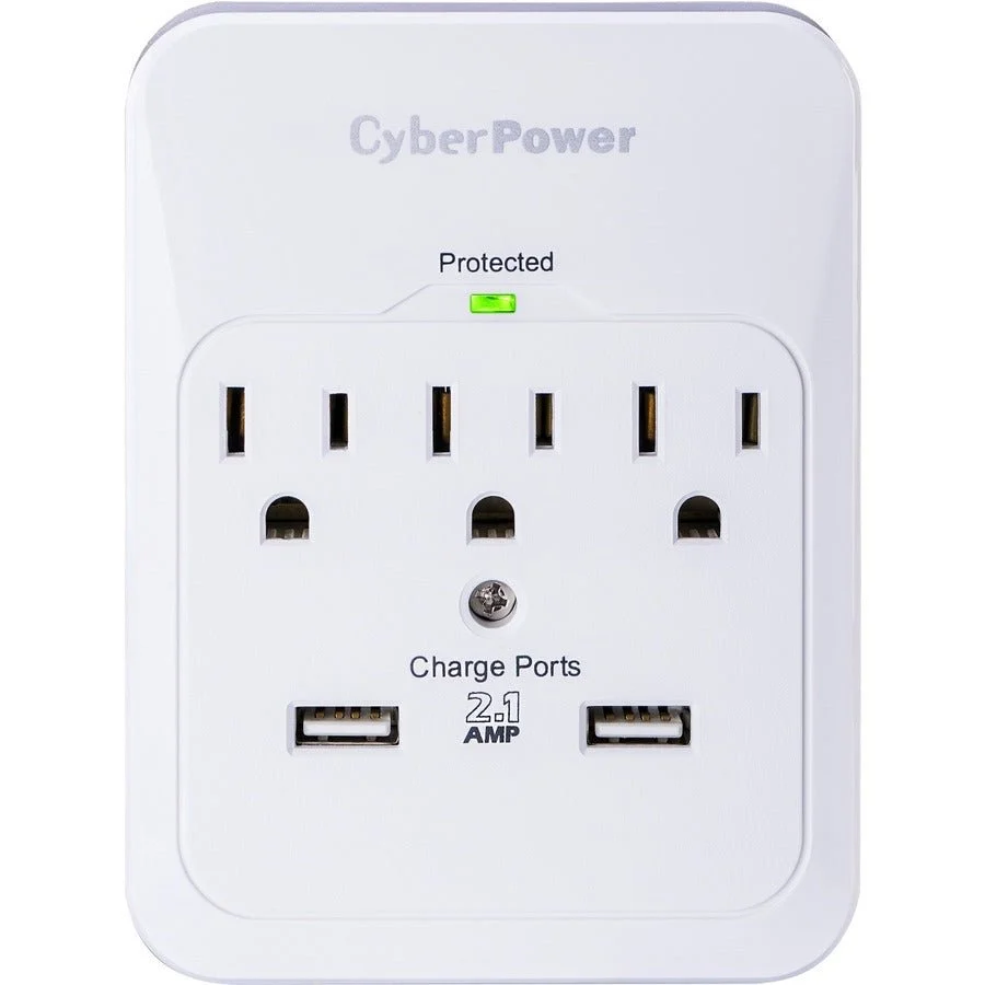 CyberPower Home & Office 3 Outlet + 2 USB Port Surge Protector
