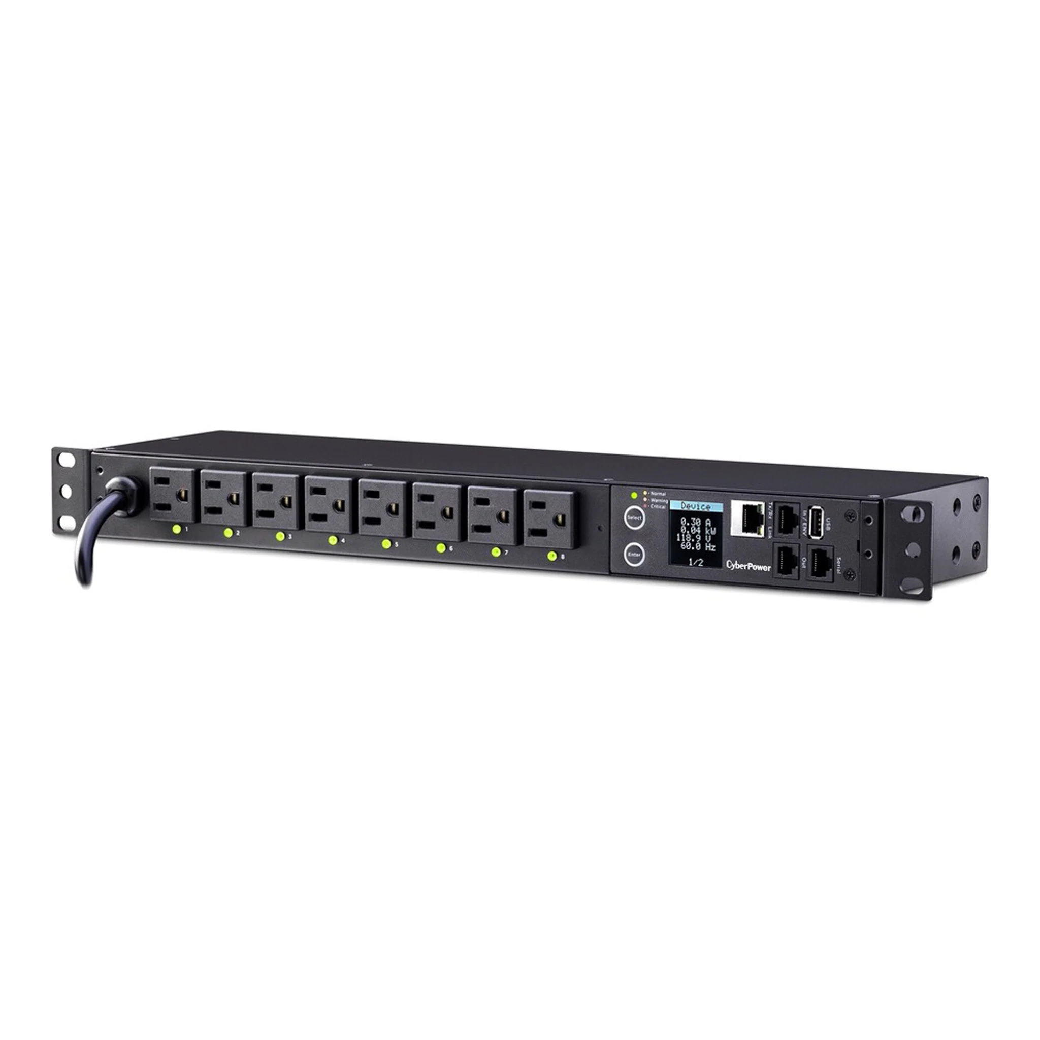 CyberPower PDU41001 1U 8-Outlet 15A 120V Single Phase Switched PDU - Image 2