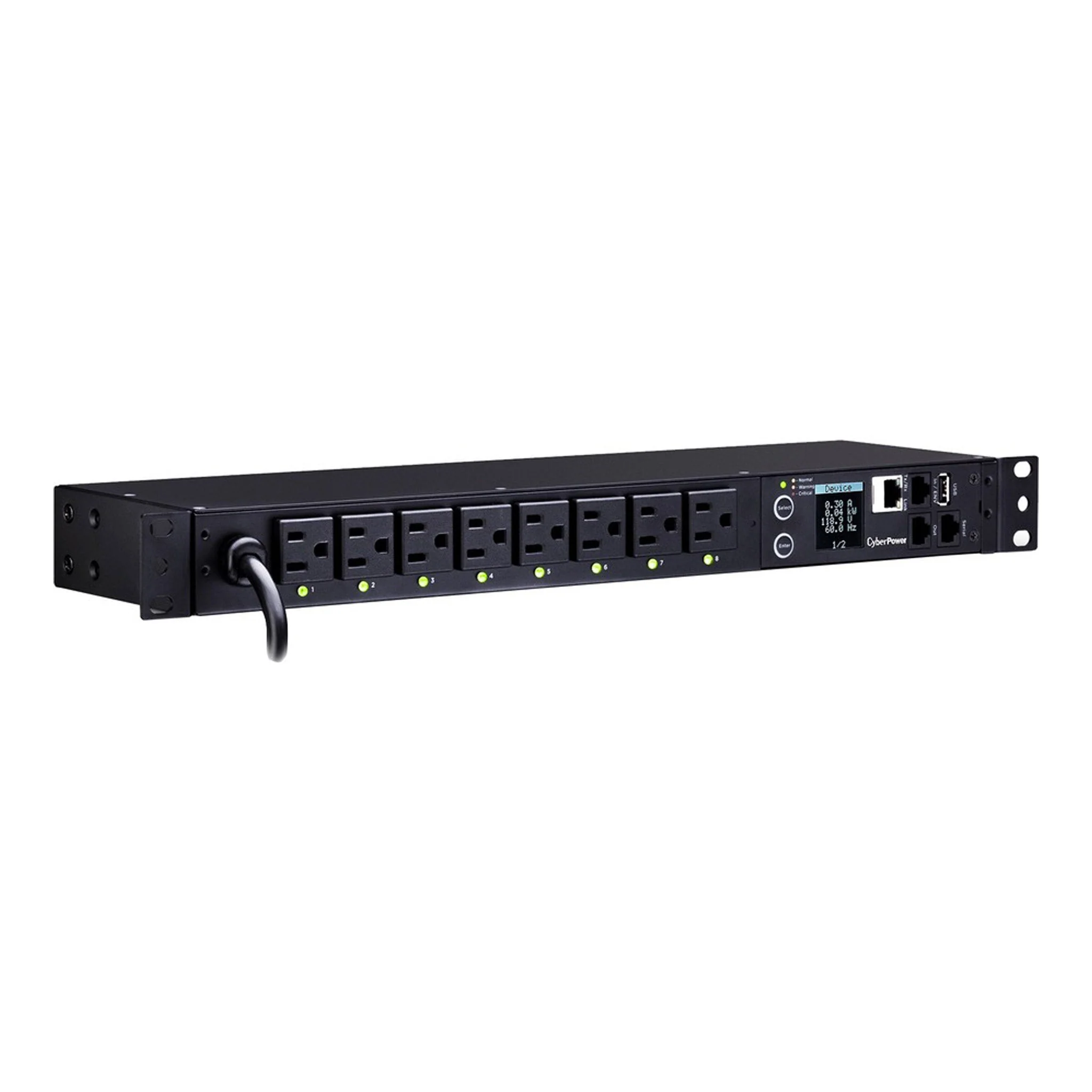 CyberPower PDU41001 1U 8-Outlet 15A 120V Single Phase Switched PDU - Image 3