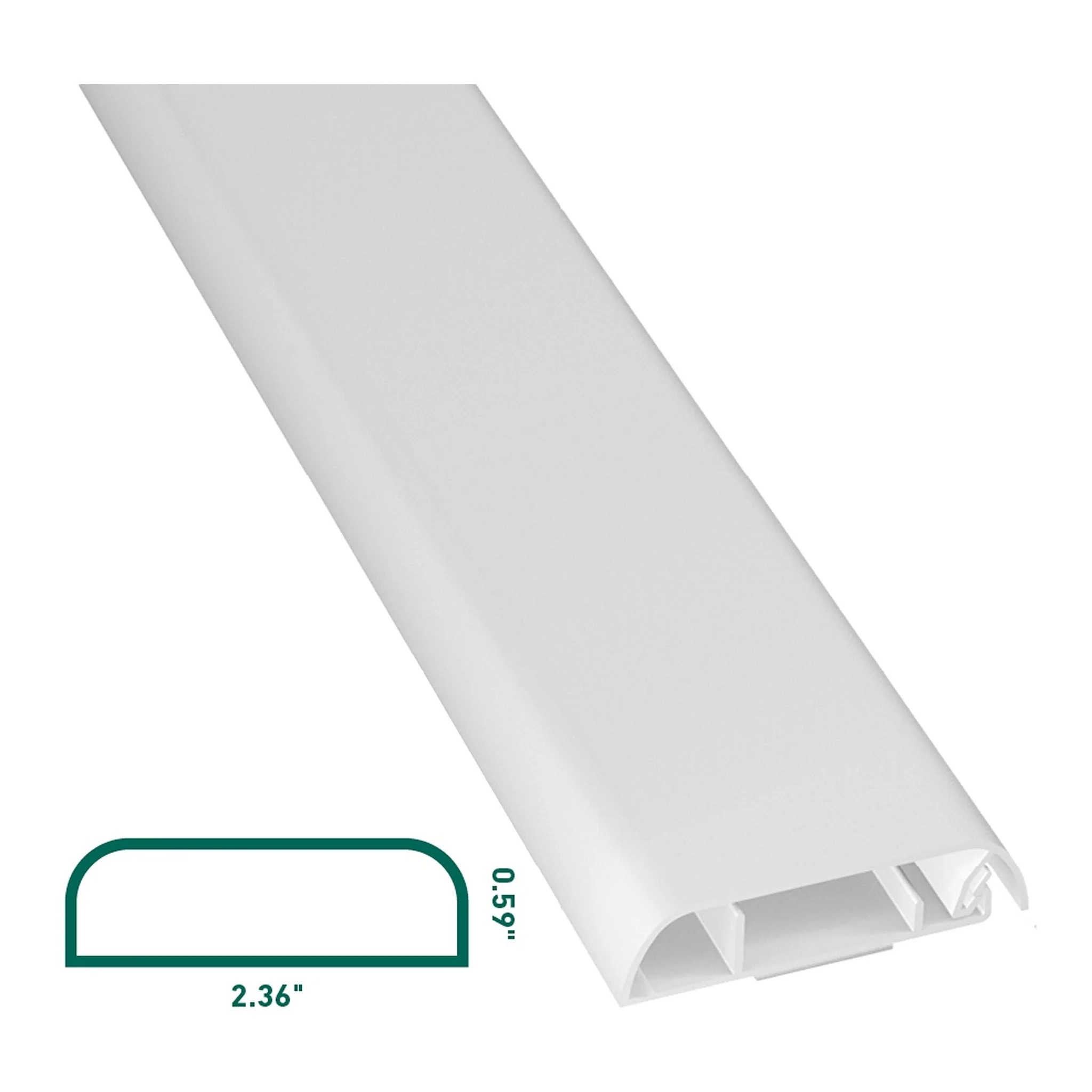 D-Line US/1D6015W 39" Click-Lock TV Raceway Duct - White - Image 2