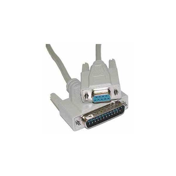 DB9 Female to DB25 Male Modem Cable - 1'
