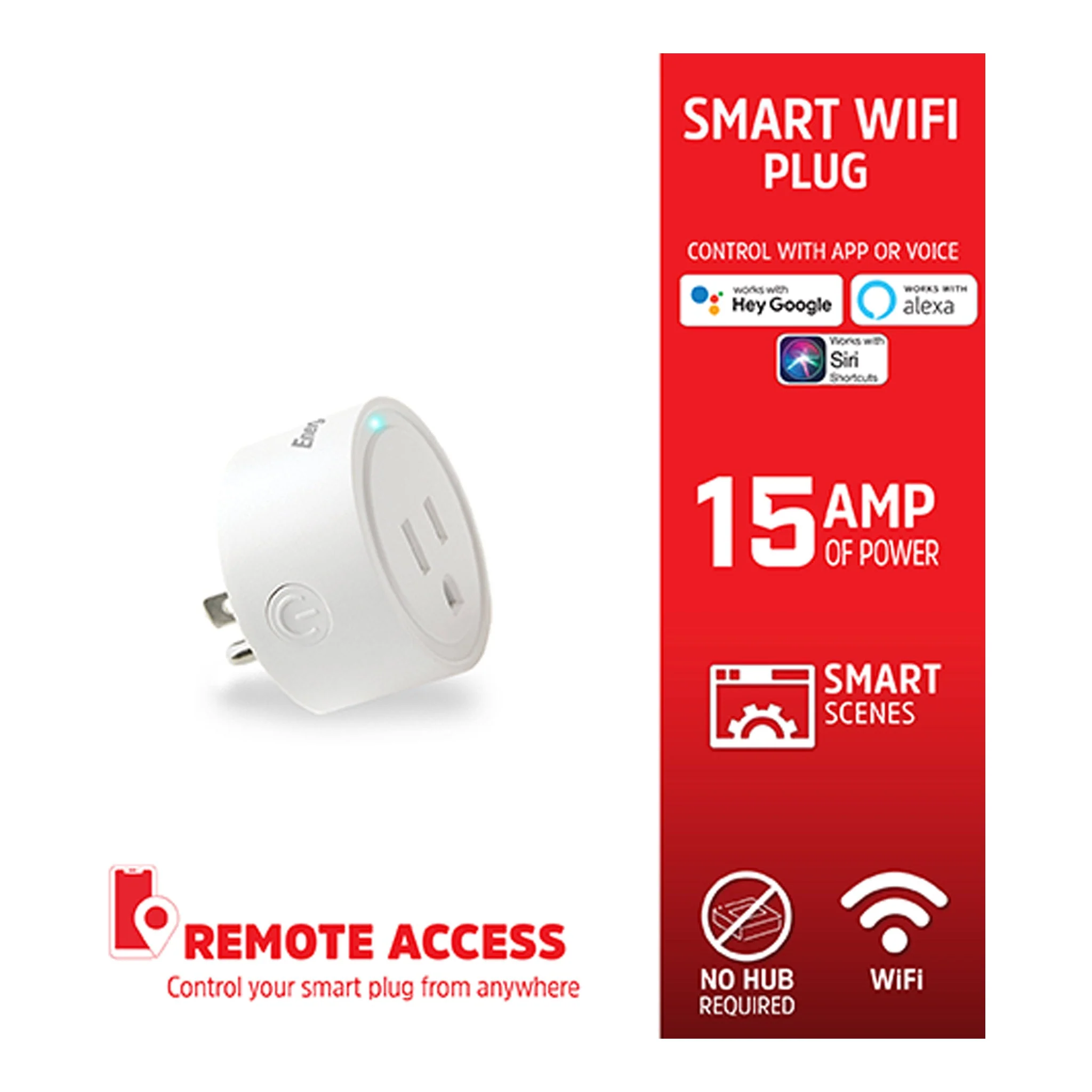 Energizer EIX3-1003-WHT 15A Smart WiFi Wall Plug - Image 2