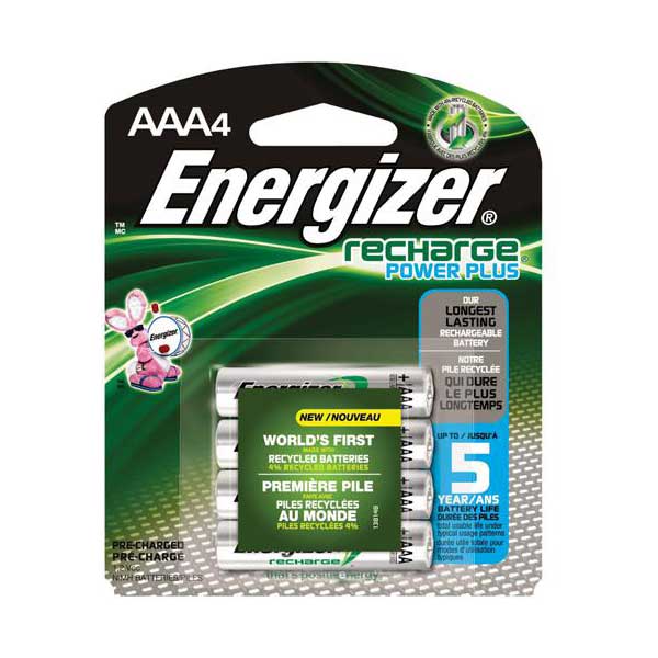Energizer Recharge Power Plus AAA Rechargeable Batteries (4-pack)