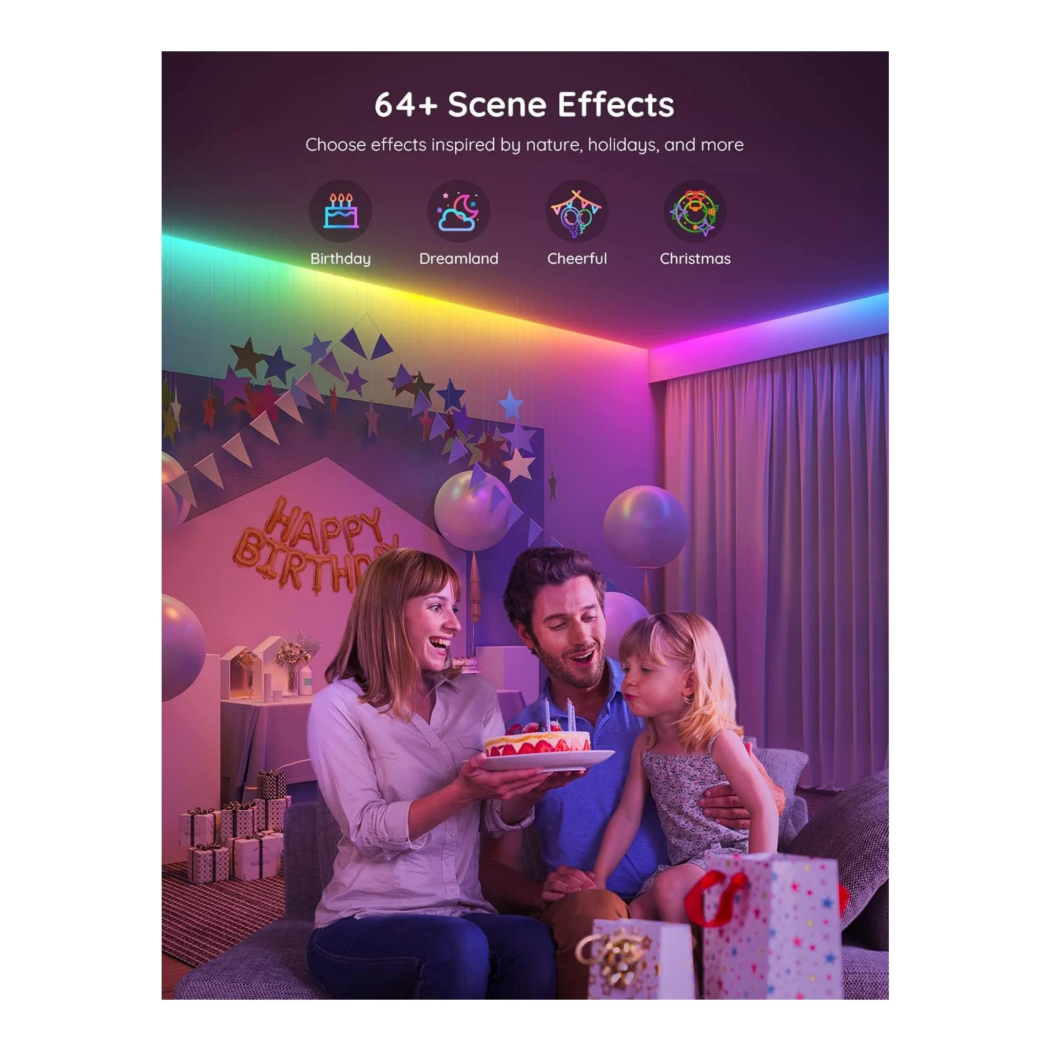 Govee H617A1D1 16.4ft Indoor RGBIC Smart LED Strip Lights - Image 6