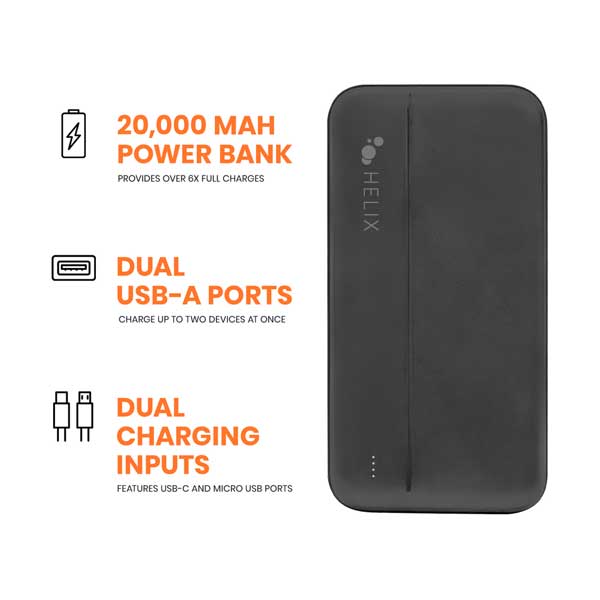 Helix 20,000 mAh Power Bank with USB-C and USB-A Ports (ETHPB20N) - Image 2