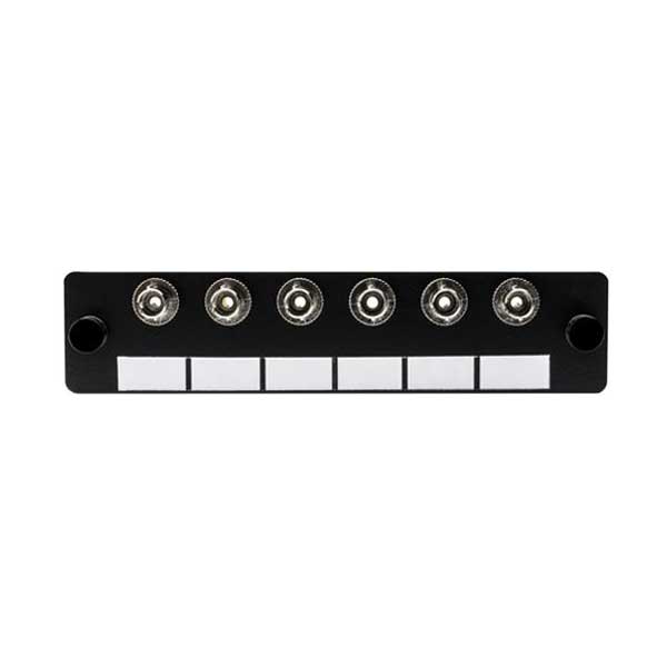 HellermannTyton VFAP6SMMST Fiber Adapter Panel Preloaded, 6 Port, Multi-Mode, ST