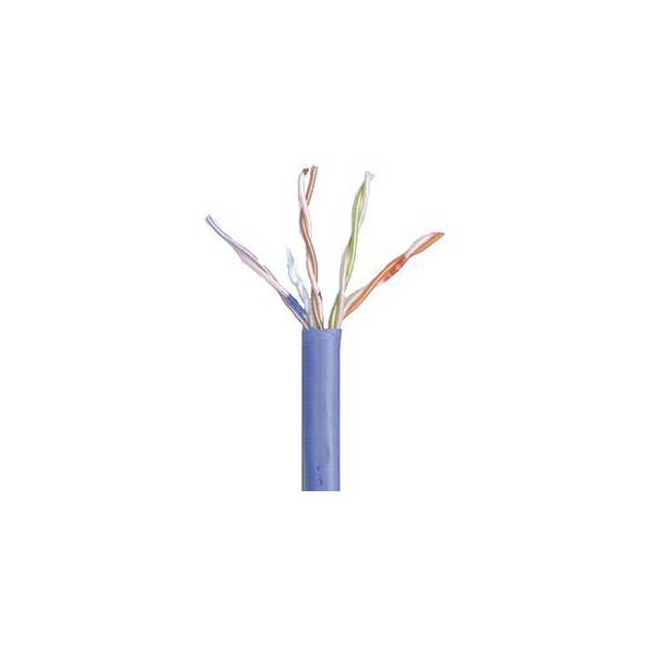 Blue Cat5e Plenum (CMP) Cable, 24AWG, 4-Pair, 350MHz, FR PVC, 1000FT Box