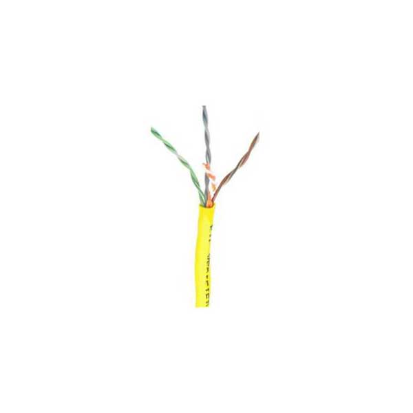 Yellow Cat5e Plenum (CMP) Cable, 24AWG, 4-Pair, 350MHz, FR PVC, 1000FT Box