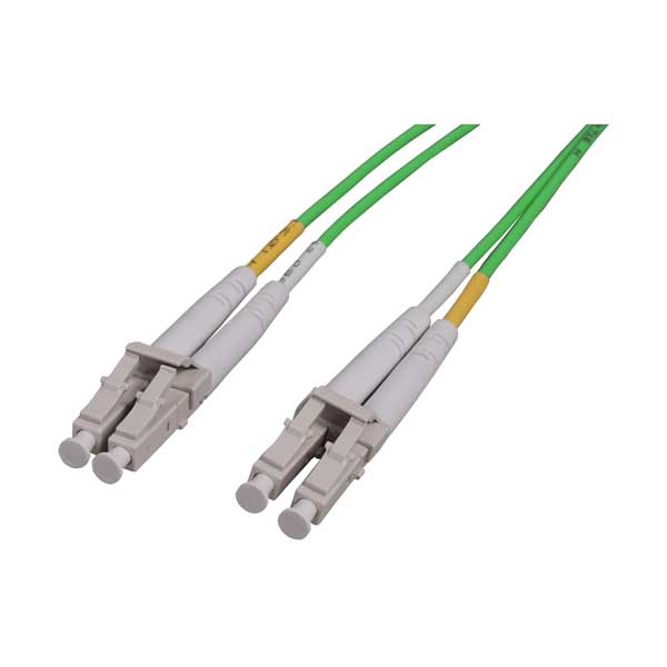 Intellinet 3m 2.0mm Duplex OFNR OM5 Multimode LC to LC UPC Fiber Optic Patch Cable - Lime Green (760898)