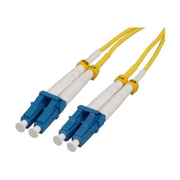 Intellinet 3m 2.0mm Duplex OFNR Singlemode BIF LC to LC UPC Fiber Optic Patch Cable - Yellow (751674)