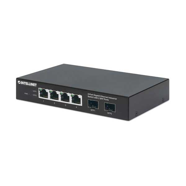 Intellinet 508247 4-Port Gigabit Ethernet Industrial Switch with 2 SFP Ports