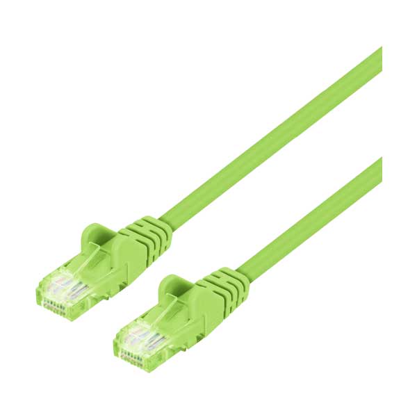 Intellinet Cat6 U/UTP Slim Network Patch Cable, 1ft., Bright Green, 10-Pack (744591)