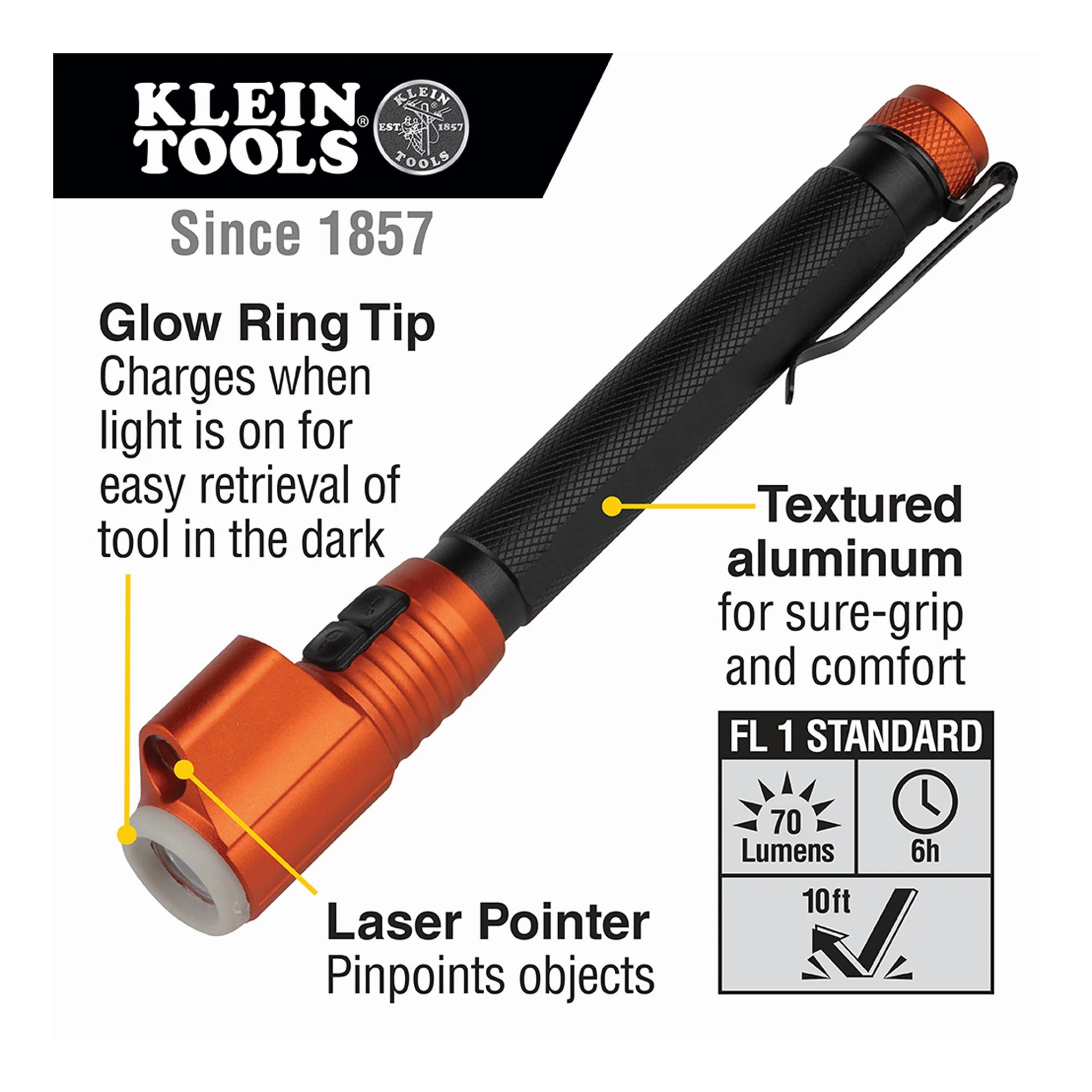 Klein Tools 56026 Inspection Penlight with Class 3R Red Laser Pointer - Image 3