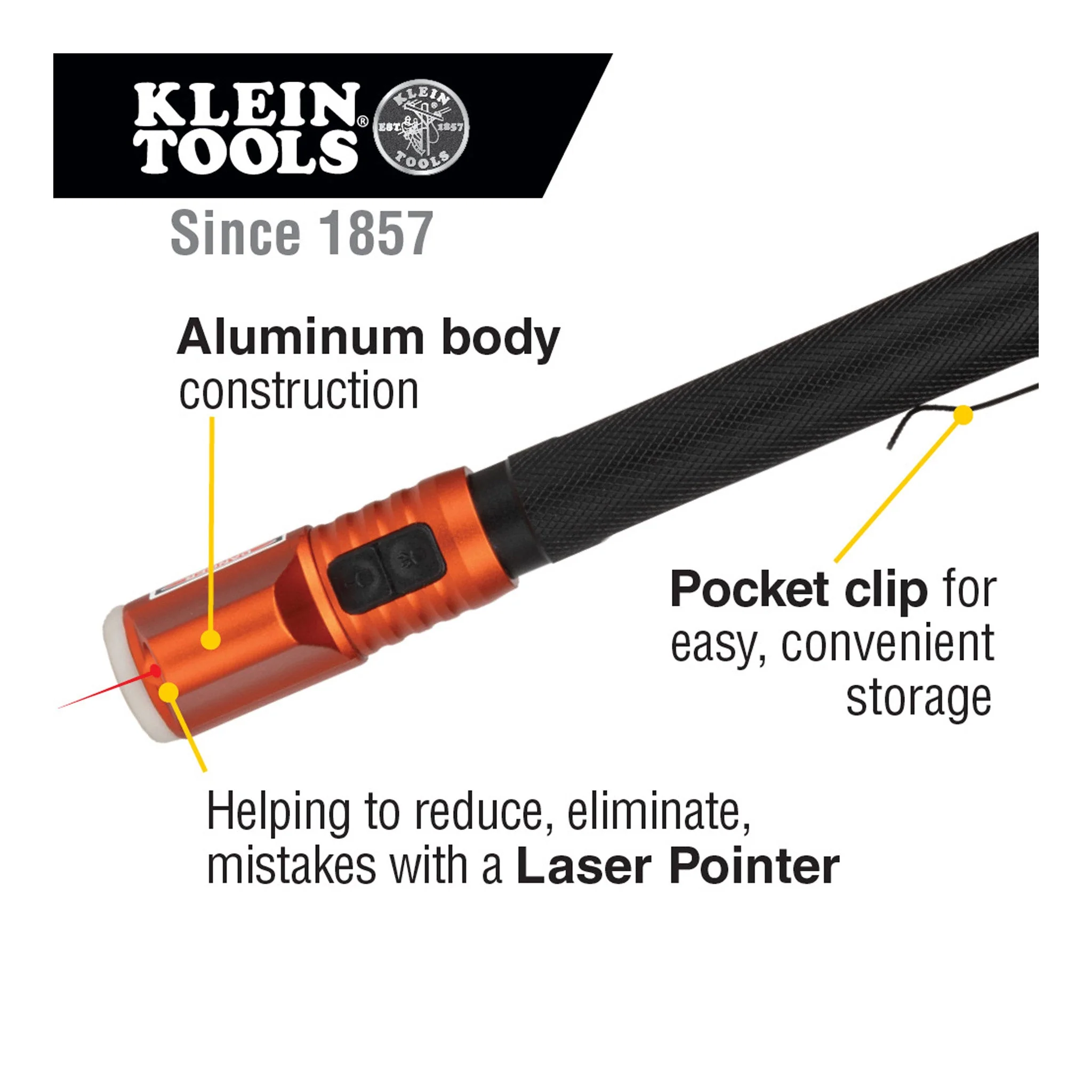 Klein Tools 56026 Inspection Penlight with Class 3R Red Laser Pointer - Image 4