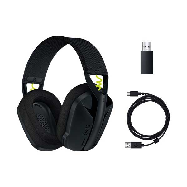 Logitech 981-001049 Black and Neon Yellow G435 LIGHTSPEED and Bluetooth Wireless Gaming Headset - Image 2