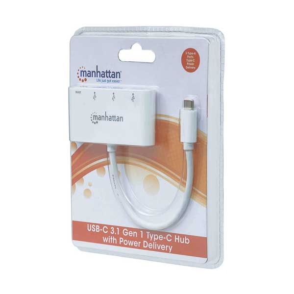 Manhattan 163552 4-Port SuperSpeed USB-C 3.1 Gen 1 Type-C Hub with Power Delivery - Image 2