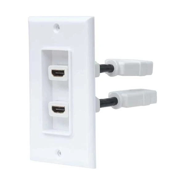 Manhattan 771726 Two-Port HDMI Female to HDMI Female Coupler Type Wallplate - White