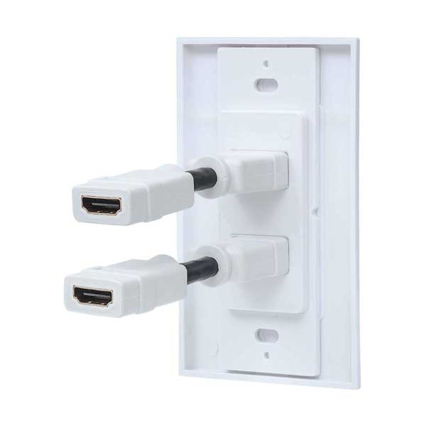 Manhattan 771726 Two-Port HDMI Female to HDMI Female Coupler Type Wallplate - White - Image 3