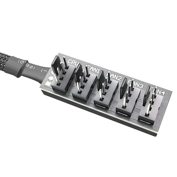 Micro Connectors PWM Fan Hub 4-Pin Sleeved Power Splitter Adapter 1 to 5 (PWM-4P5FHUB) - Image 2