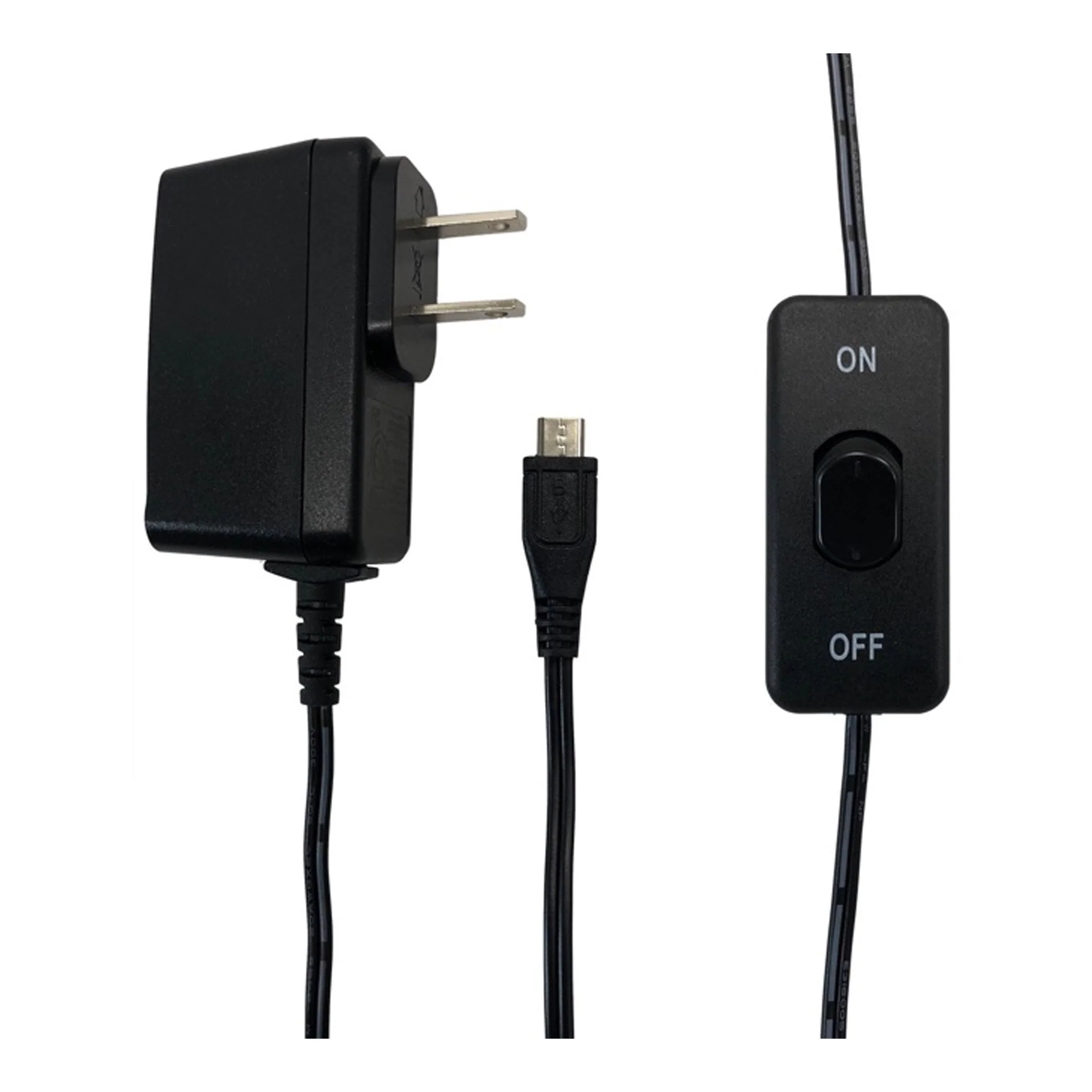 Micro Connectors RAS-PWR03-PI 5V 2.5A AC/DC Class II Power Adapter with On/Off Switch for Raspberry Pi