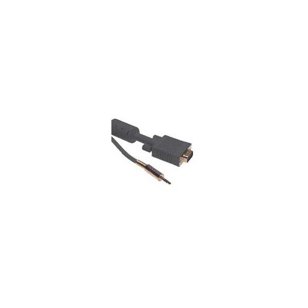 Molded SVGA Monitor Cable w/ 3.5mm Stereo Plugs - 50'