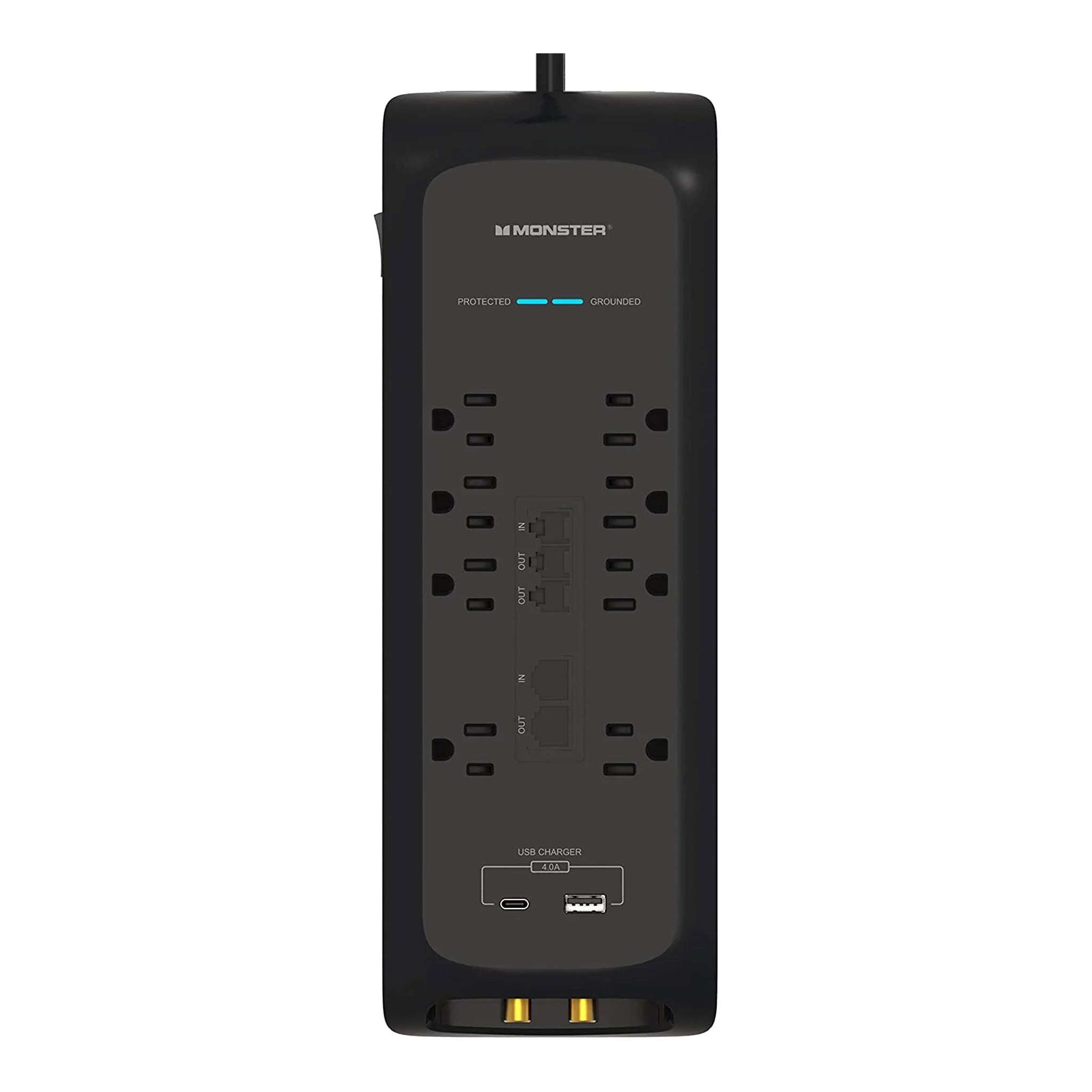 Monster ME-5005 6ft 8-Outlet Power Strip Surge Protector with USB-C and USB-A Charging Ports