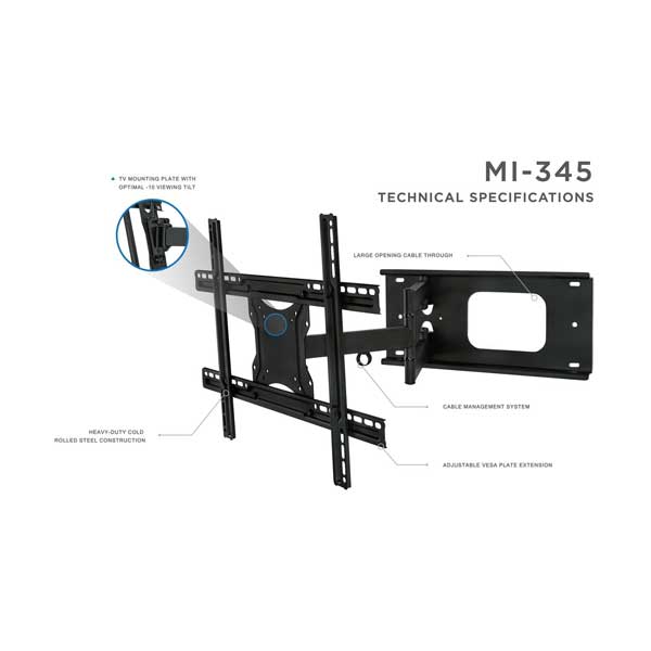Mount-It! Full Motion TV Wall Mount up to 70" (MI-345) - Image 2