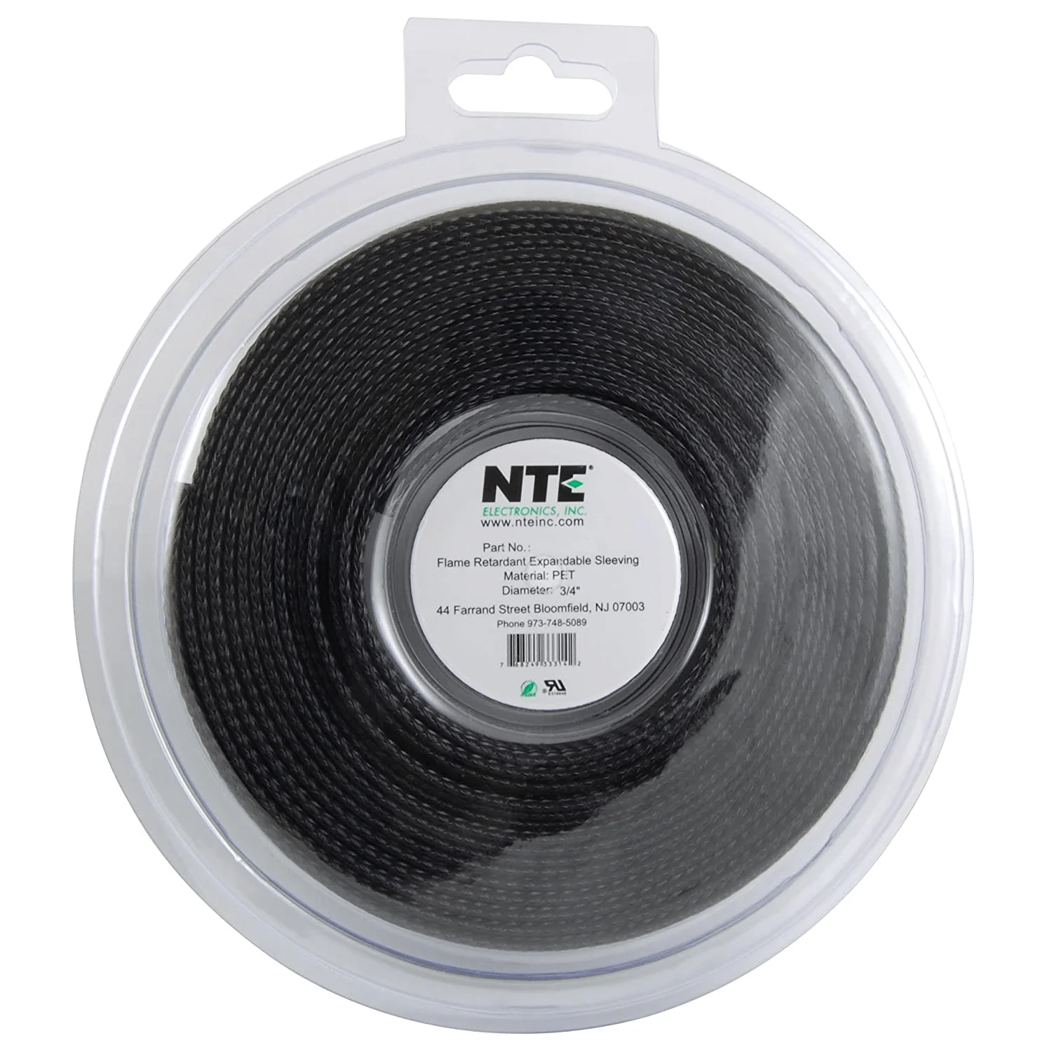 NTE 04-ES-125 1/8 Inch Braided Expandable Sleeving, Flame Retardant, Black, 16.4FT Roll - Image 2