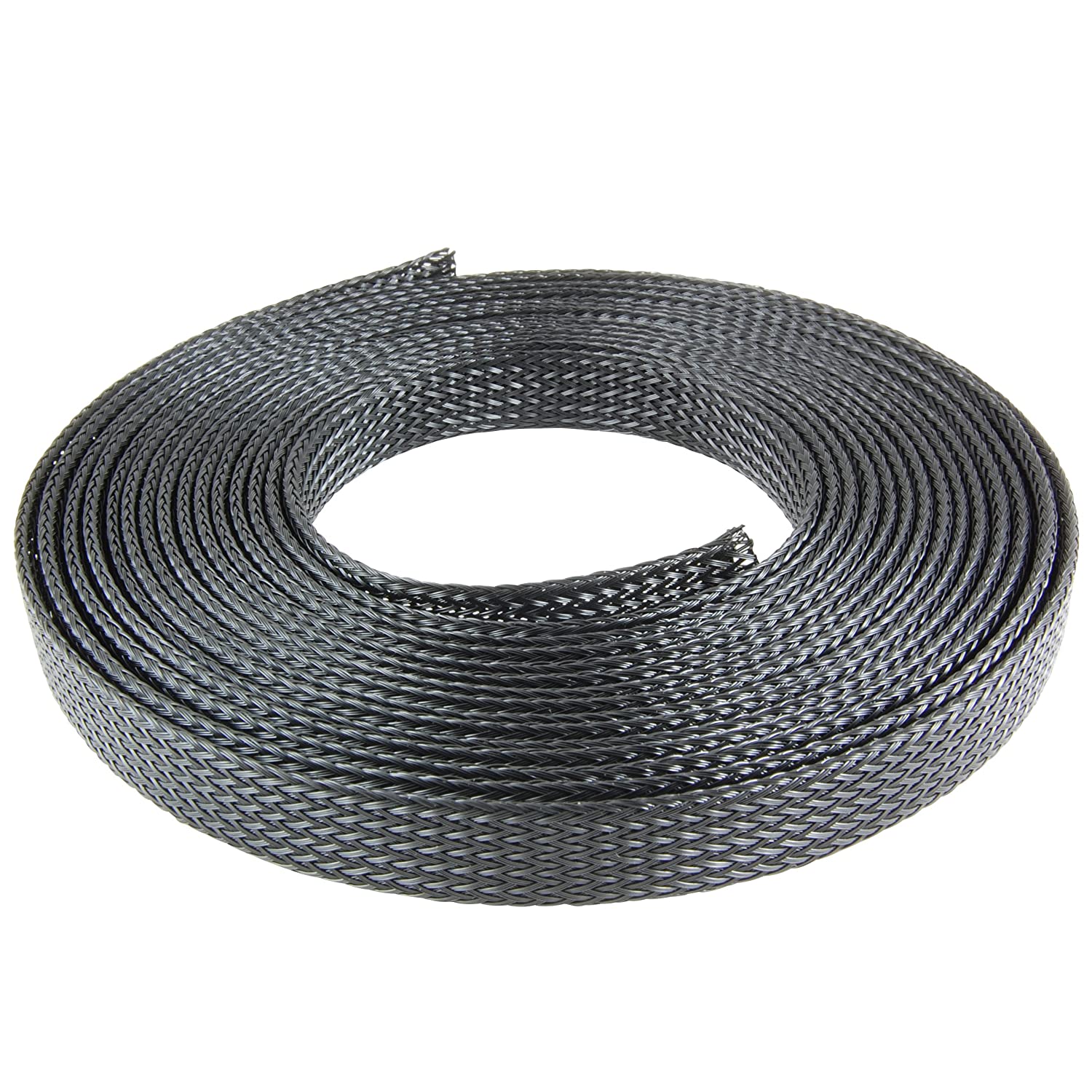 NTE 04-ES-125 1/8 Inch Braided Expandable Sleeving, Flame Retardant, Black, 16.4FT Roll - Image 3
