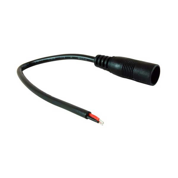 NTE Electronics 69-A19 Female DC Connector 5.5mm X 2.1mm with 10' Tinned Lead Wires For LED Strip Power Supplies And Remote