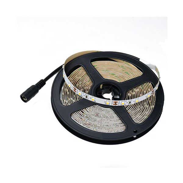 NTE Electronics 69-V46W-WR 16.4' (5m) White 6,000 - 7,000K Single Color 3528 Flexible IP65 300 LEDs Strip 12V DC 24W