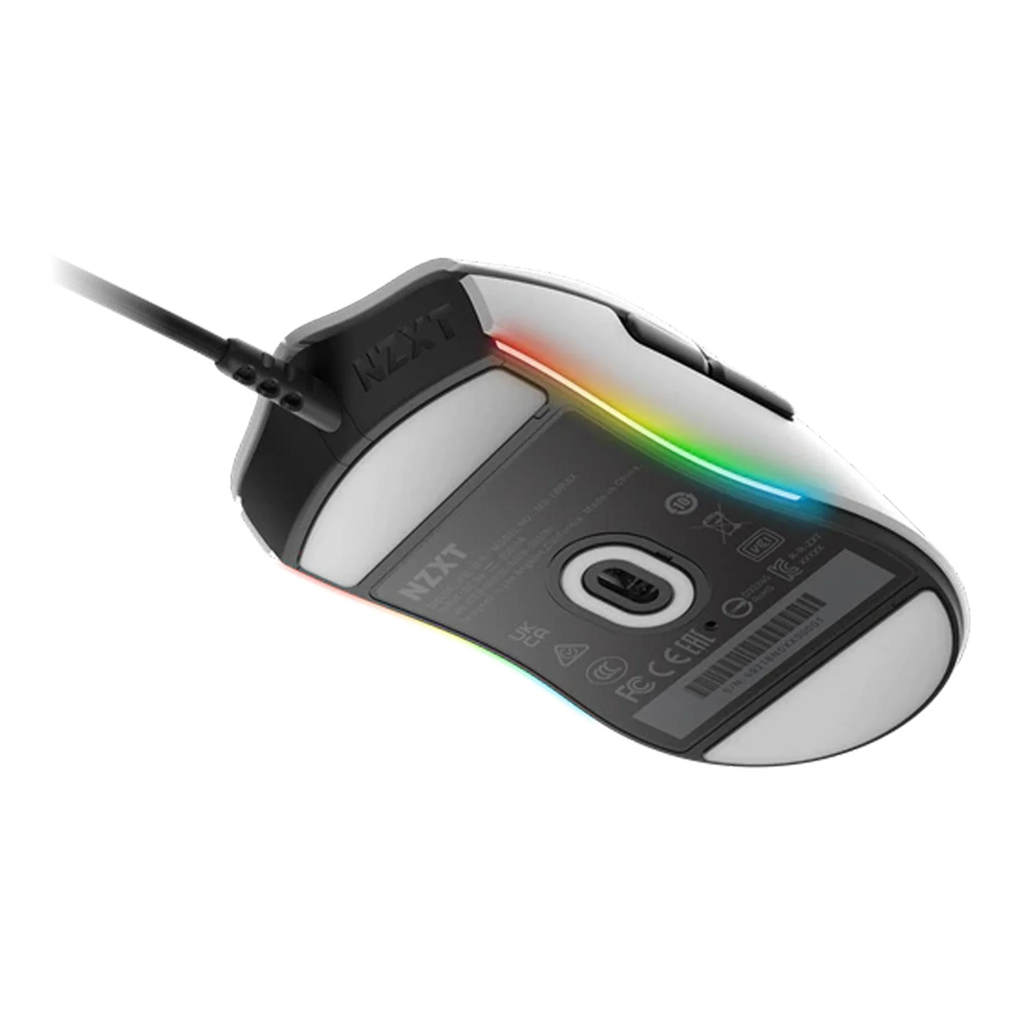 NZXT MS-1WRAX-WM Lift White RGB Lightweight Ambidextrous Mouse - Image 5