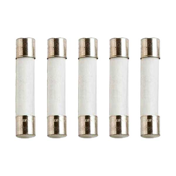 OptiFuse 6.3mm x 32mm Ceramic 15A 250V Slow Time Lag Ceramic Fuse - 5 Pack (TCA-15A-BP)