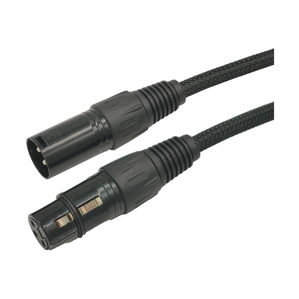 QVS 50ft Heavy-Duty XLR Balanced Nylon-Braided Shielded Audio Cable | XLRMF-N50