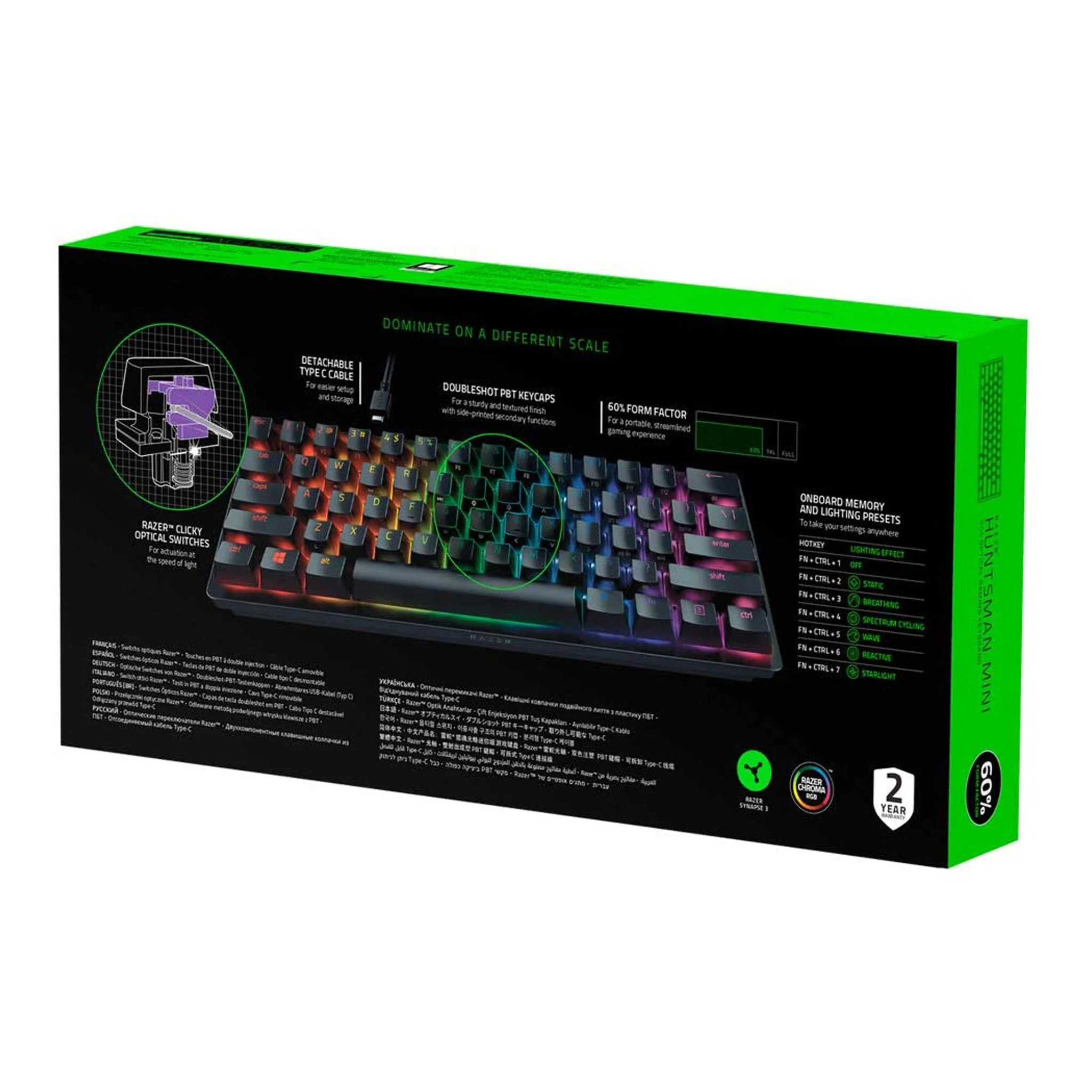 Razer RZ03-03390500-R3U1 Black Huntsman Mini Gaming Keyboard with Clicky Optical Switches - Image 6